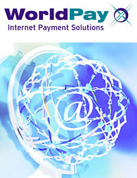 WorldPay Internet Payment Solutions logo and symbolic online world